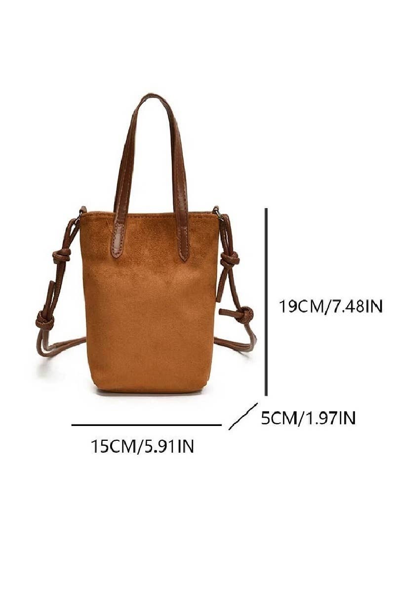 Vintage Suede Bucket Crossbody