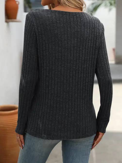Long Sleeve V-Neck Sweater