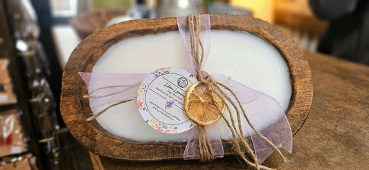 Oval Dough Bowl Candle
