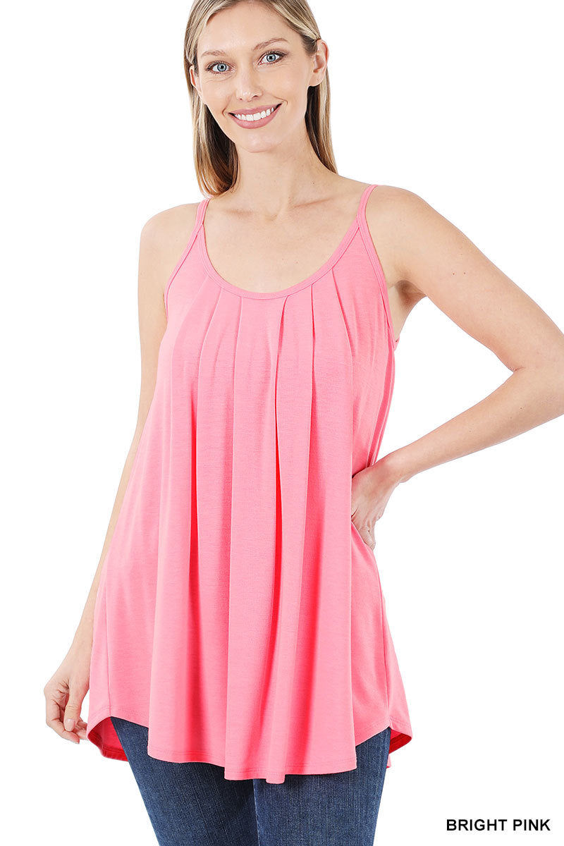 Pleated Spaghetti Strap Cami