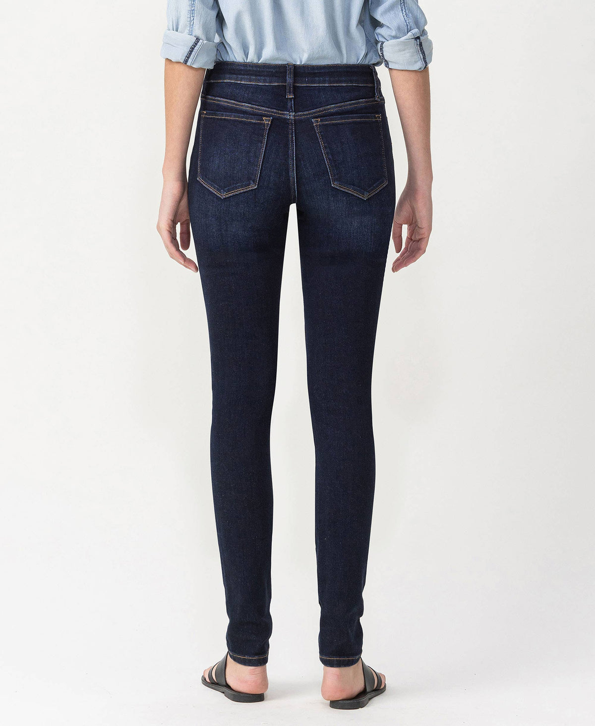 Lustrous High Rise Dark Skinny by Lovervet