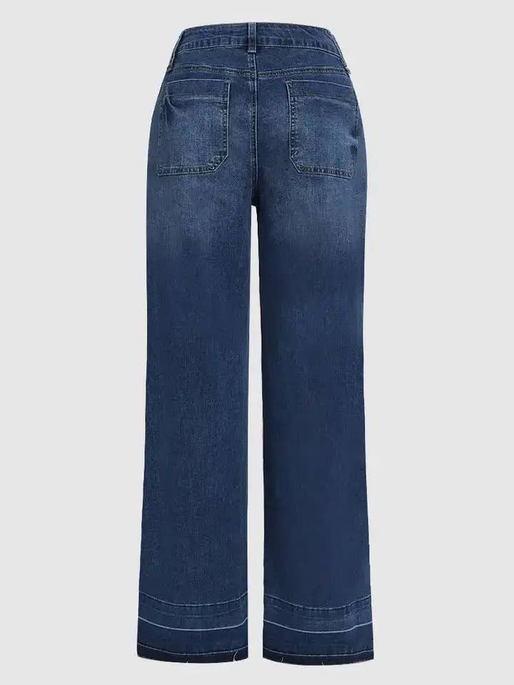 Vintage Wash Wide Leg Jeans