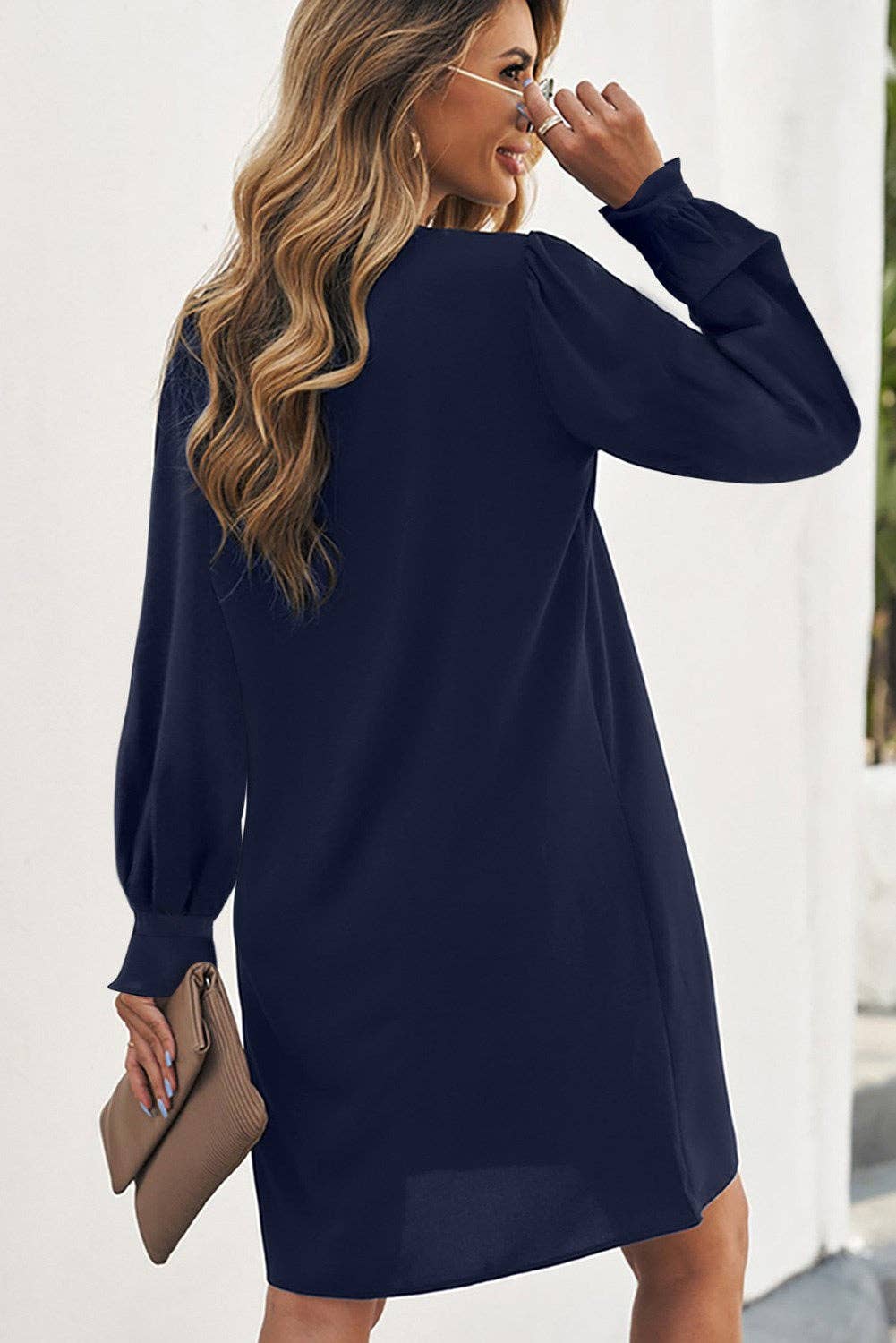 Long Sleeve Pleated Dress