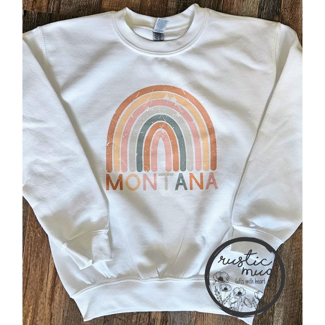 Youth Retro Rainbow Crew Sweatshirt