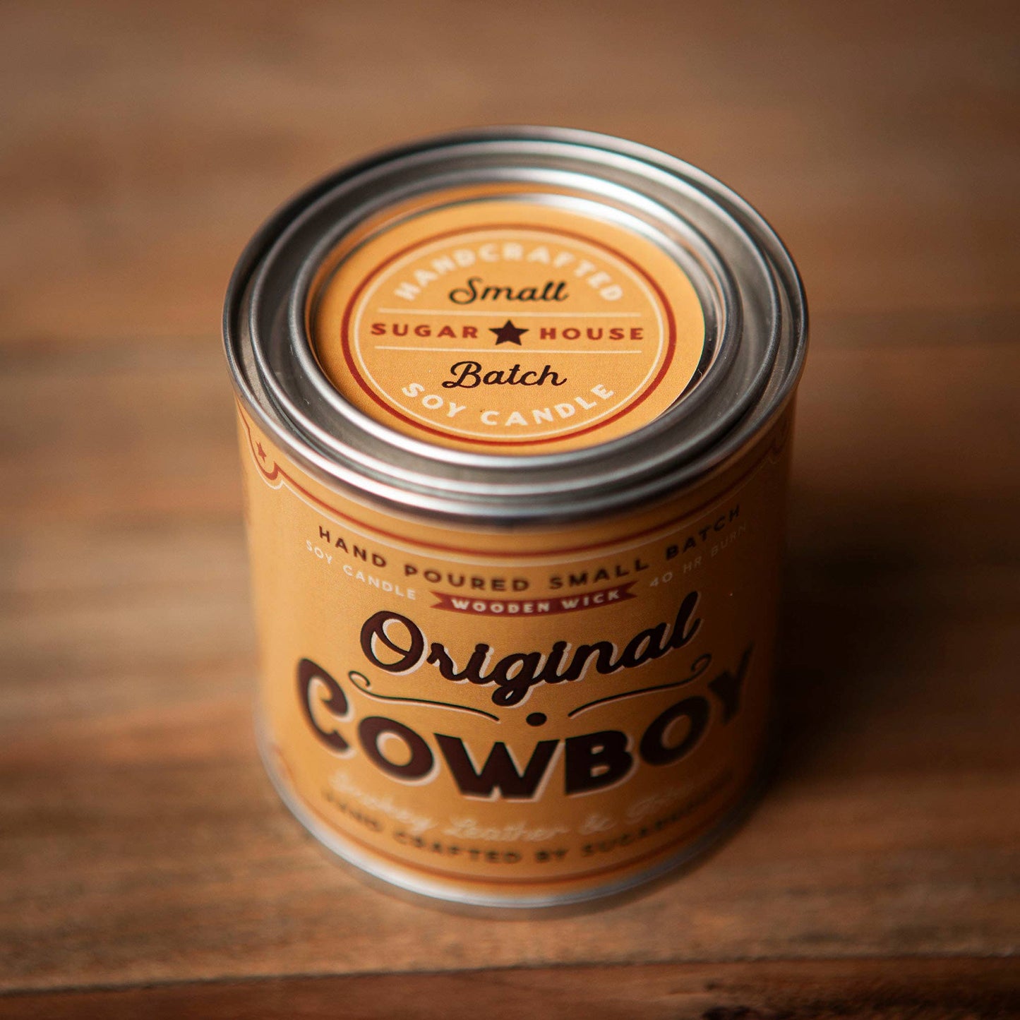 Original Cowboy Soy Candle with Wooden Wick