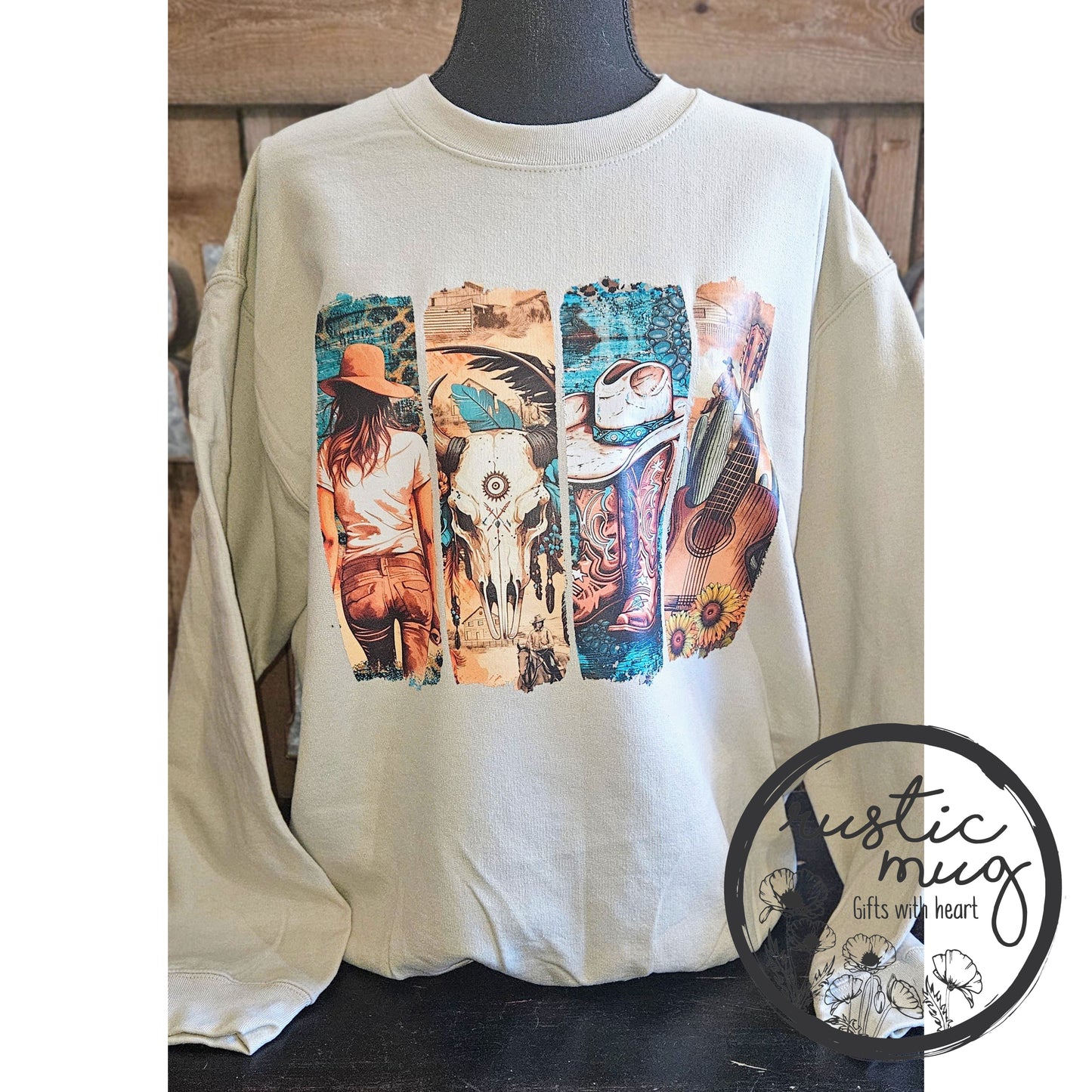 Western Cowgirl Brushstroke Sweatshirt