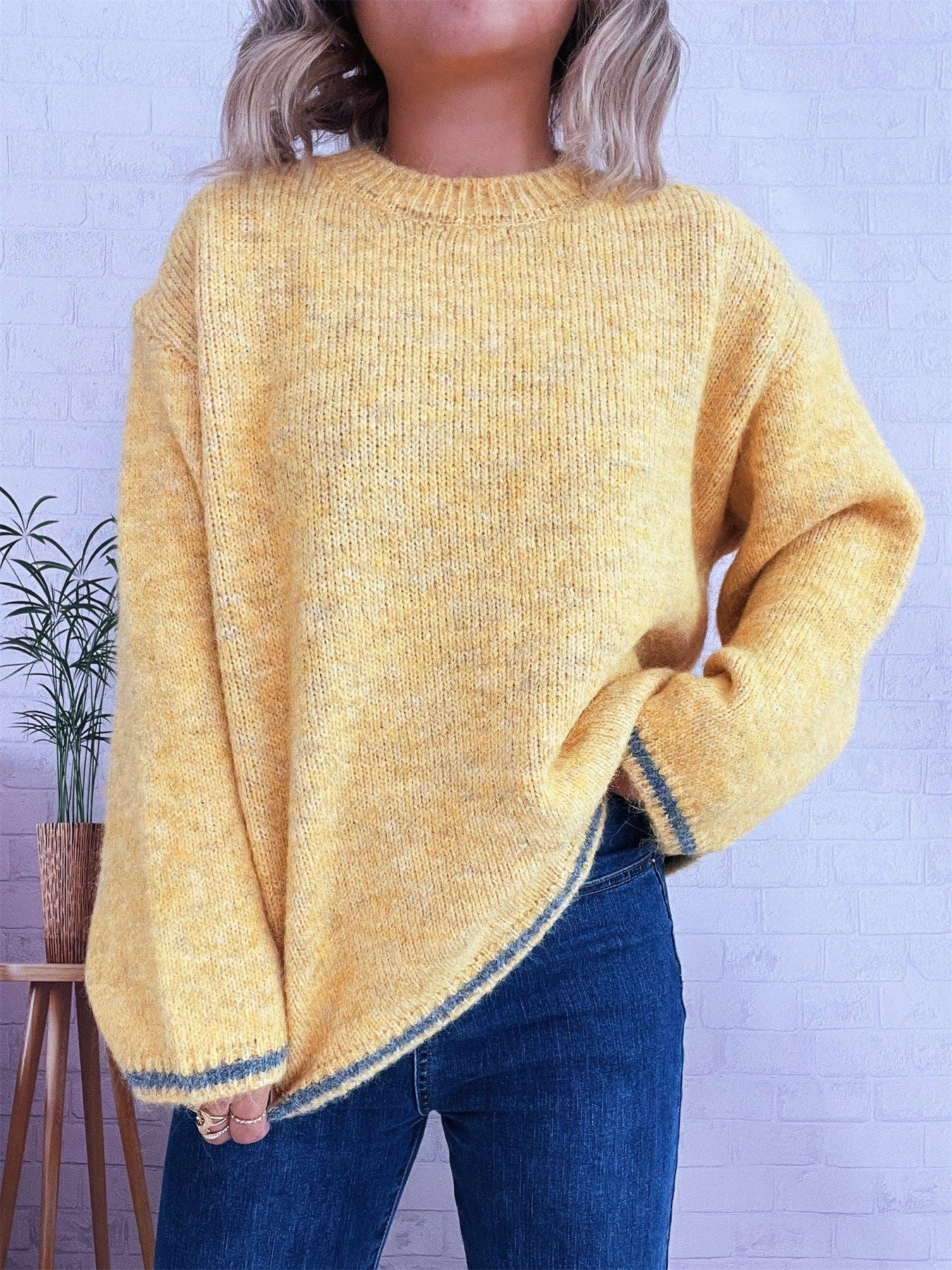 Aspen Contrast Trim Sweater