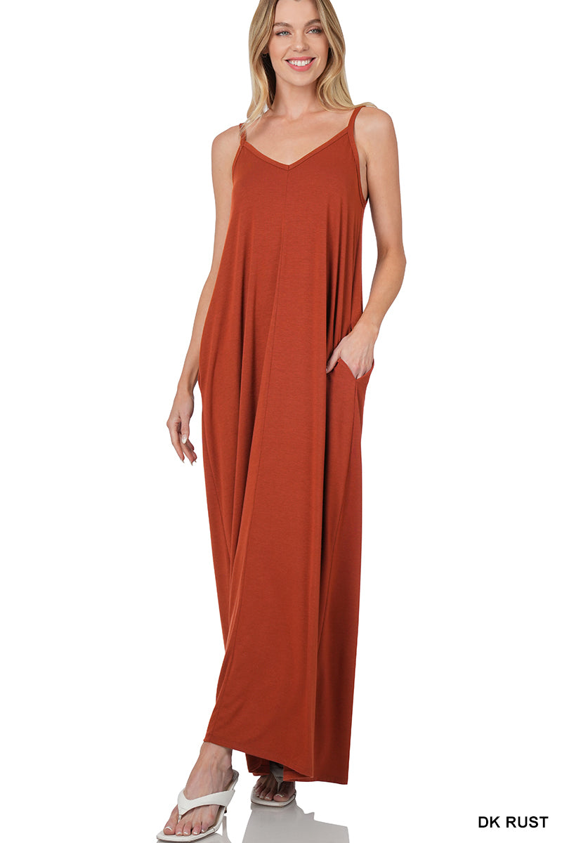 V-Neck Maxi Dress w/ Pockets