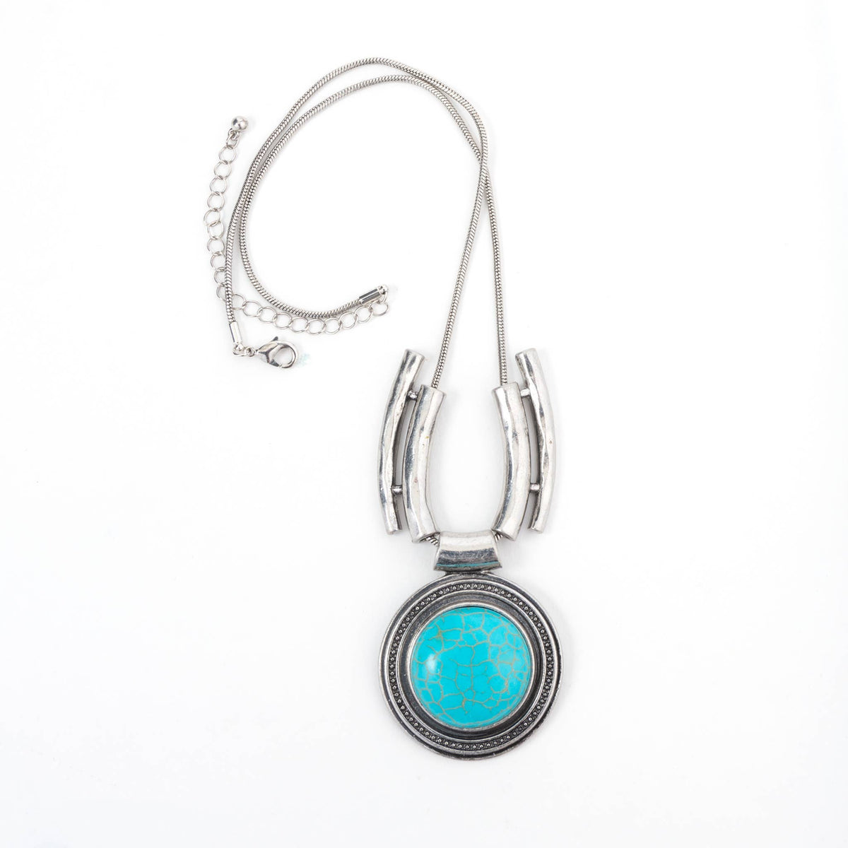 Mae Western Turquoise 18" Statement Pendant Necklace