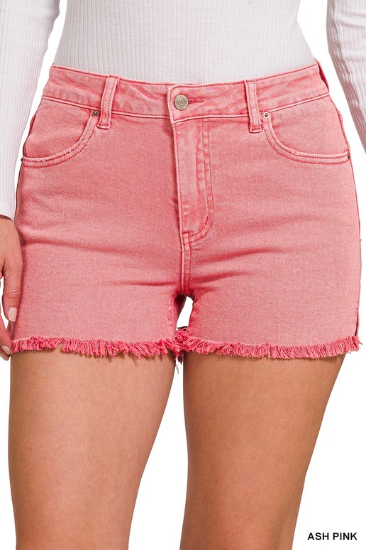 Acid Wash Denim Shorts