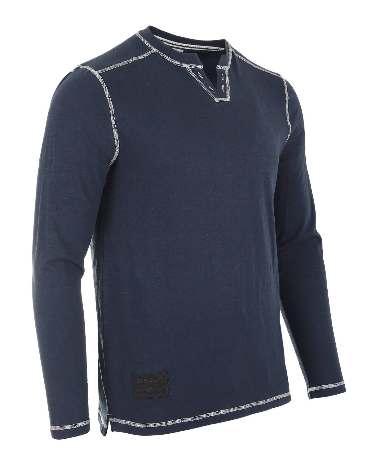 Mens Long Sleeve V-Neck Notch Henley