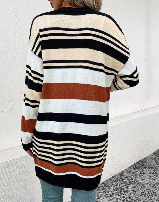 Striped Sweater Cardigan