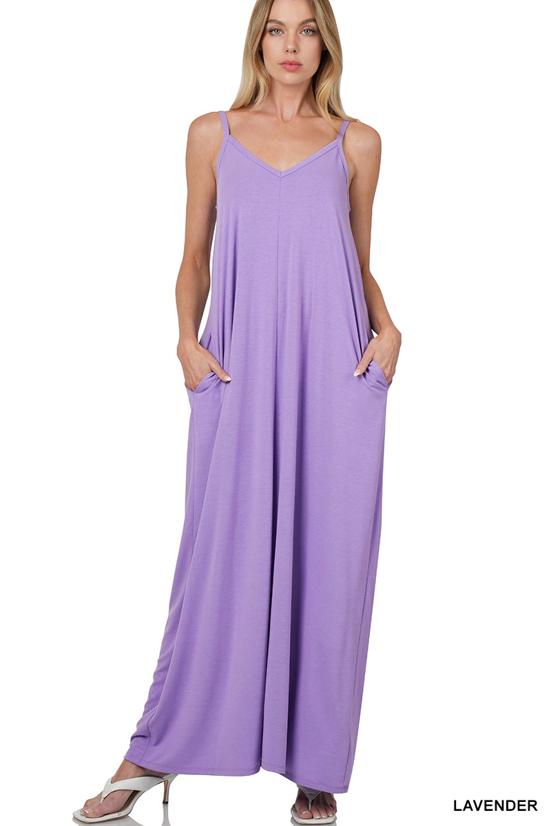 V-Neck Maxi Dress w/ Pockets
