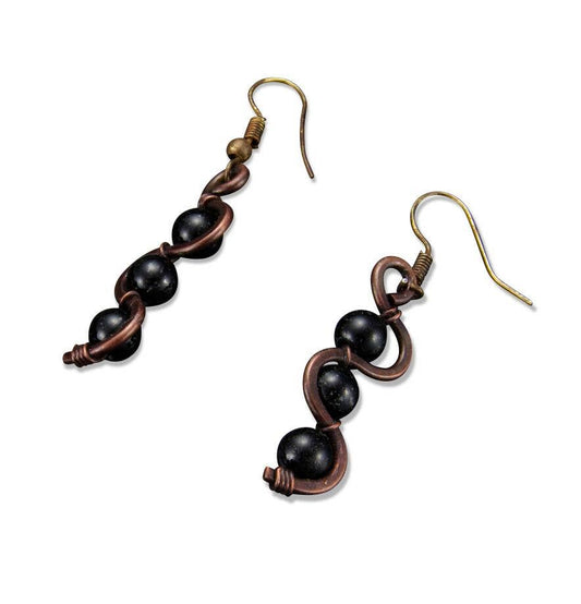 Banjara Zig-Zag Earrings with Onyx