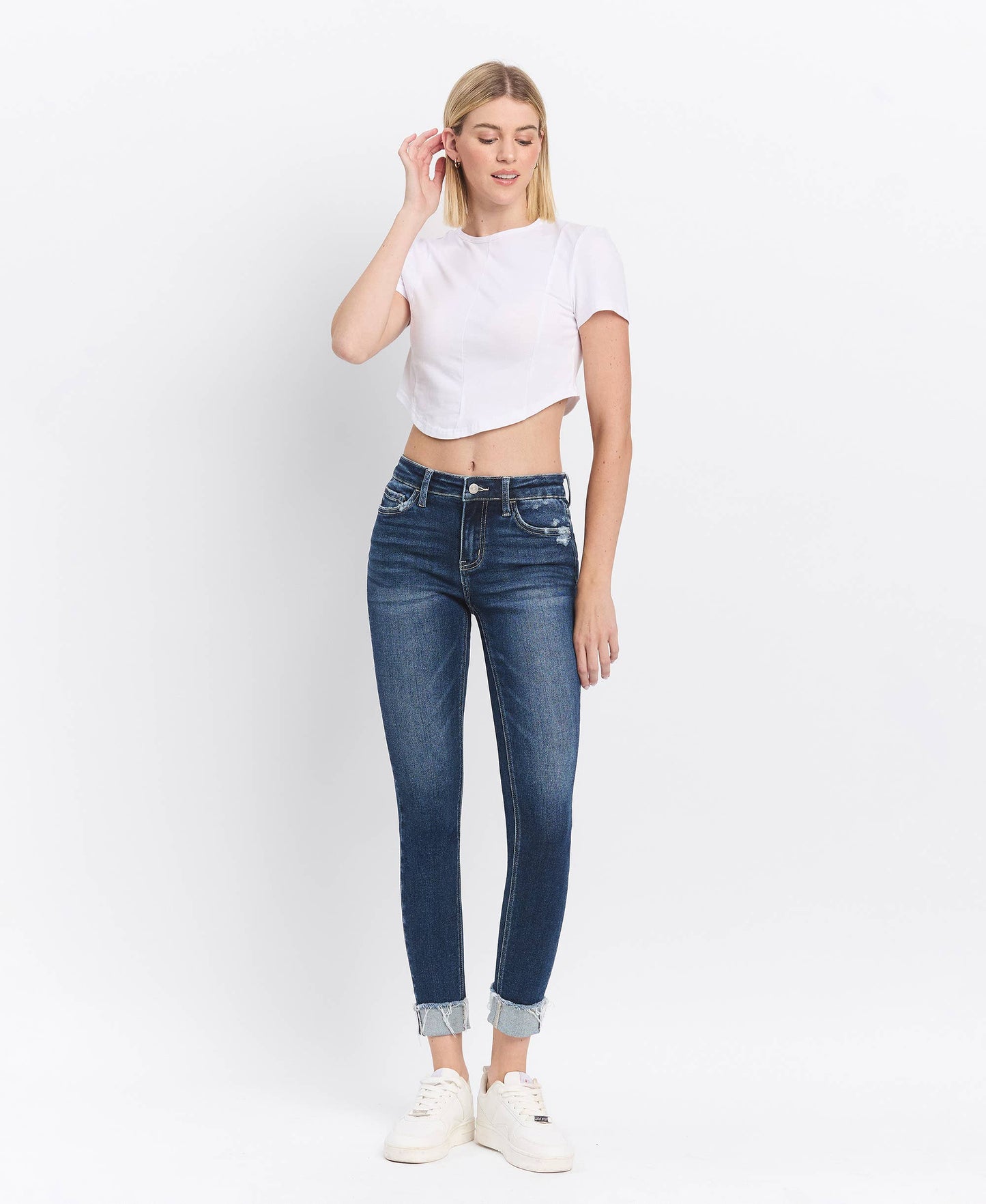 Reflex Mid Rise Cuffed Skinny By Lovervet