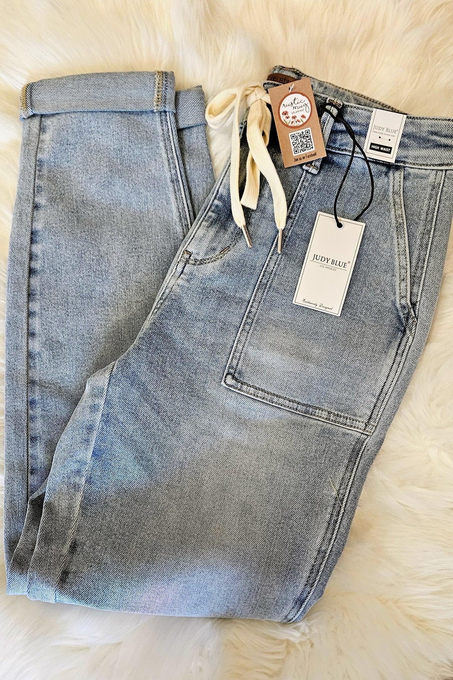 Judy Blue Double Cuff Vintage  Denim Jogger