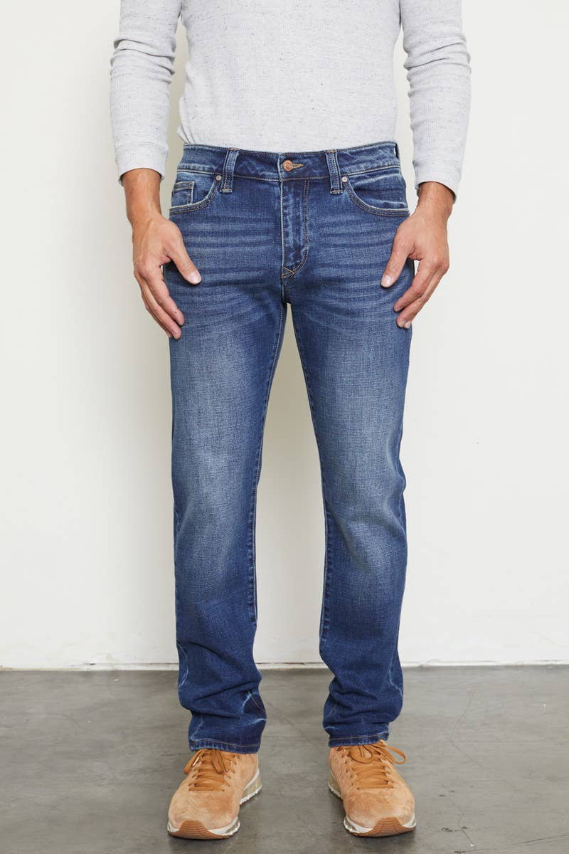 Kan Can Men's 5 Pkt Slim Straight Leg Jeans