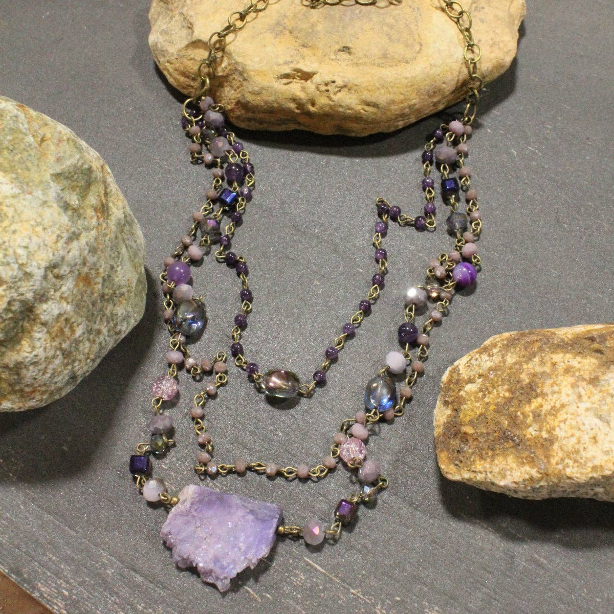 Best In Show Plum Stone Layered Necklace
