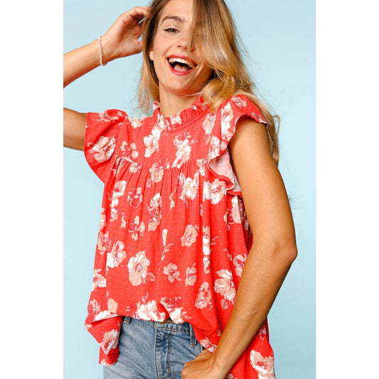 Floral Ruffle Sleeve Babydoll