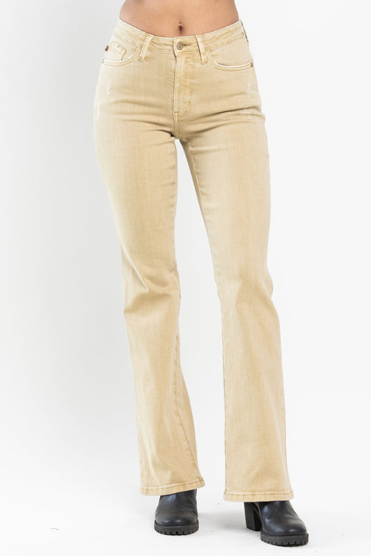 Judy Blue Mid-Rise Dyed Slim Bootcut Jeans