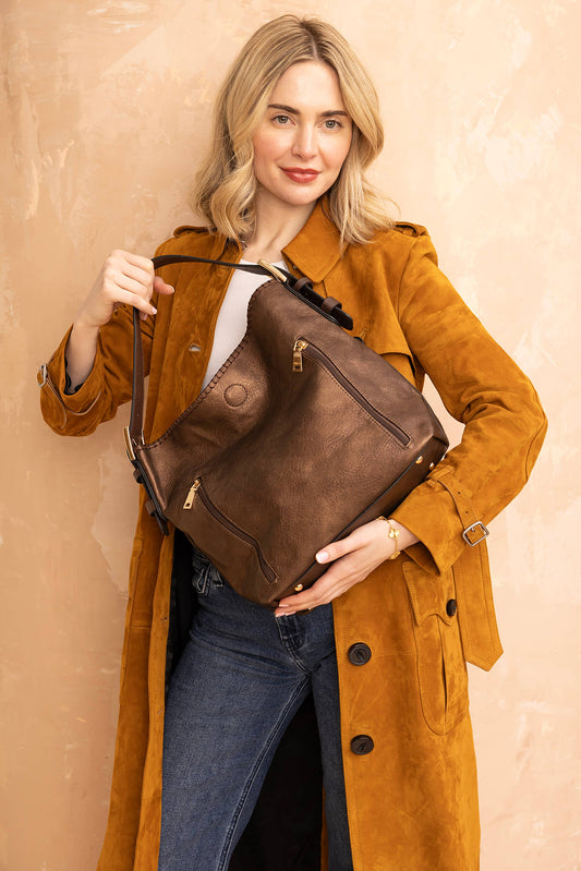 Alexa 2-in-1 Hobo Bag w/Dual Zip Compartments