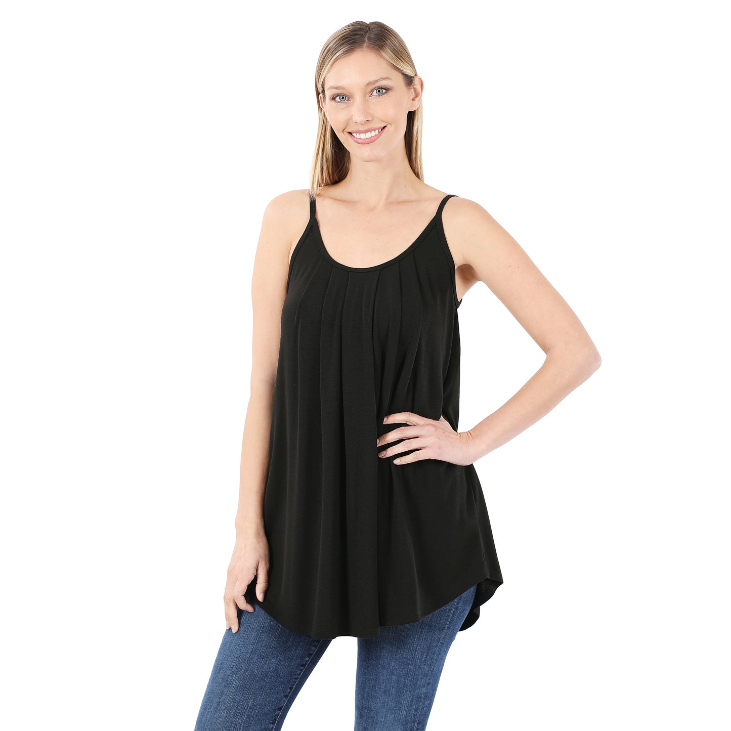 Pleated Spaghetti Strap Cami