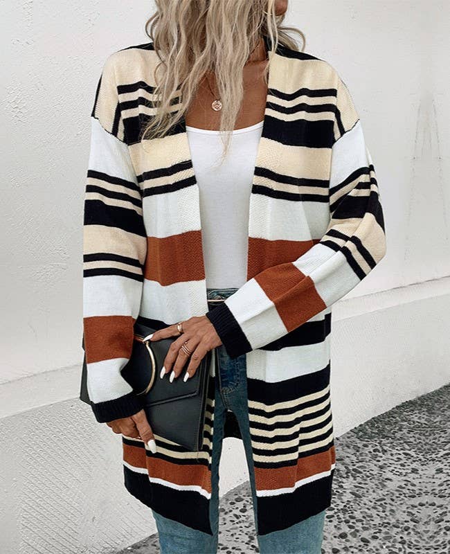 Striped Sweater Cardigan