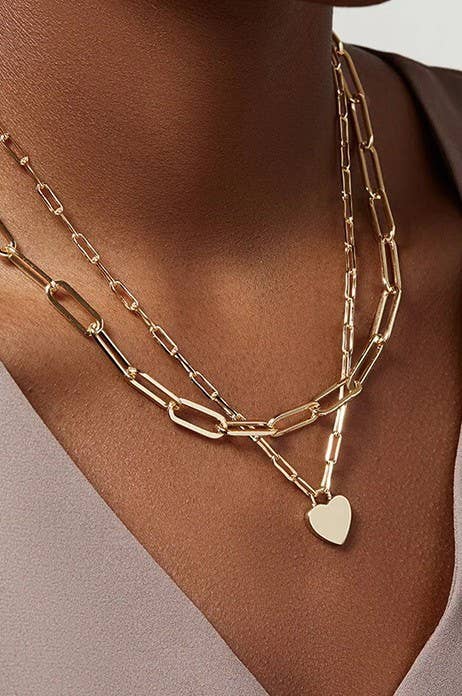 Gold Layered Heart Necklace