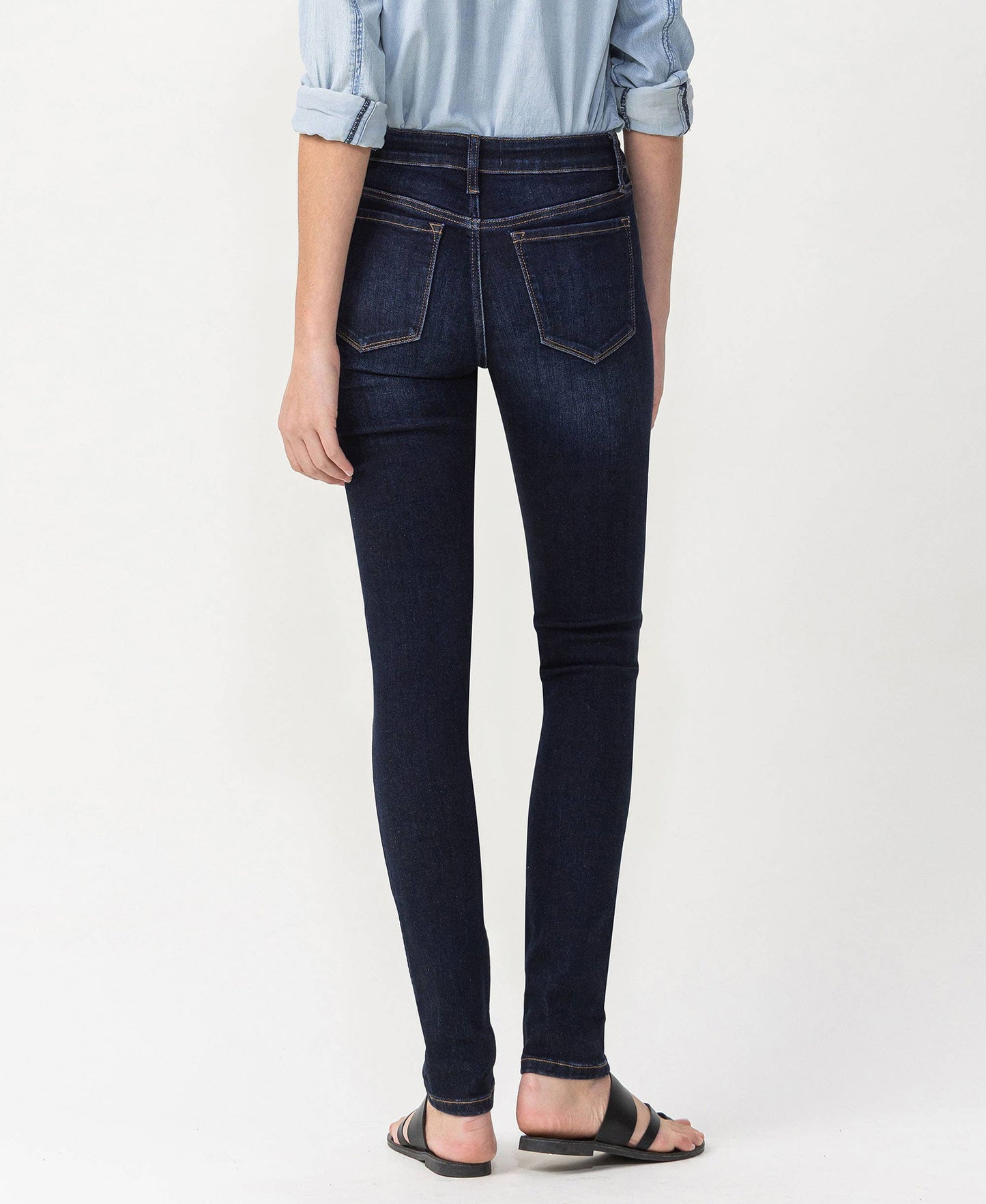 Lustrous High Rise Dark Skinny by Lovervet