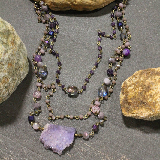 Best In Show Plum Stone Layered Necklace