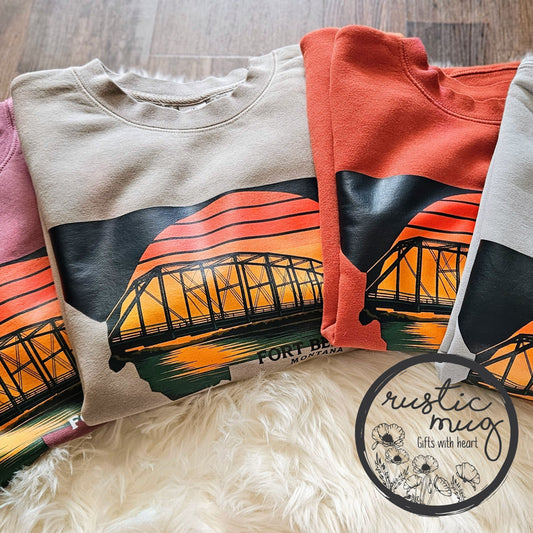 Fort Benton Sunset Bridge Sweatshirt