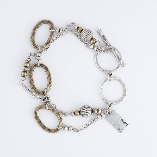 Zinnia Linked Ring Toggle Bracelet