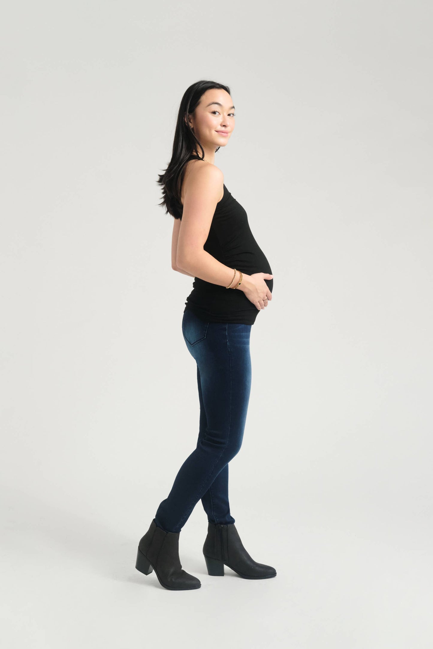 34" Maternity Butter Denim Skinny Jean w/ Belly Band