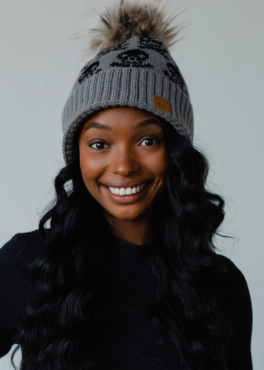 Gray Skull Hat