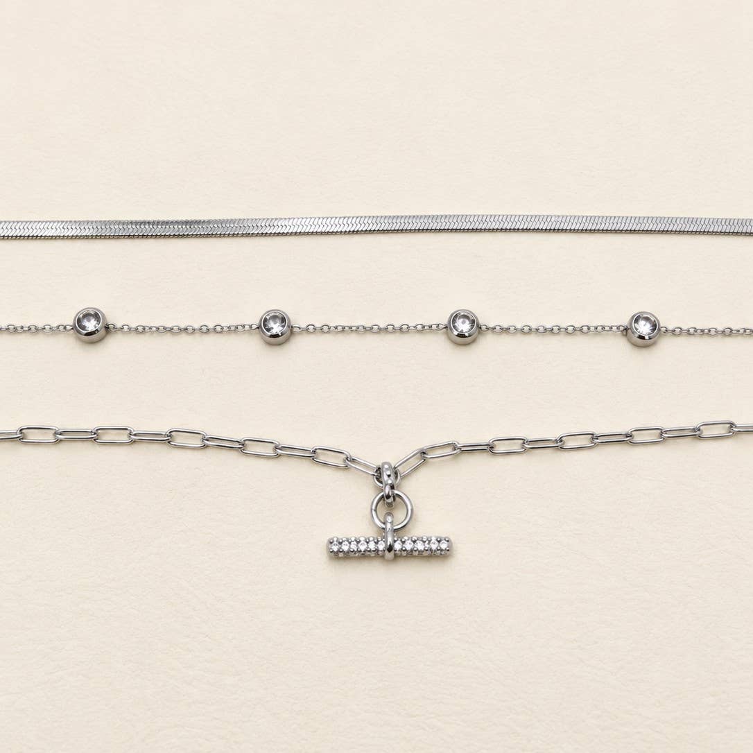 Crystal Triple Layer Necklace
