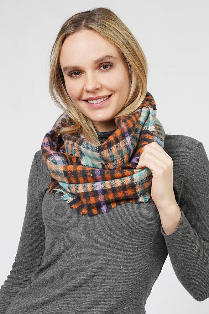 Plaid Pattern Infinity Scarf
