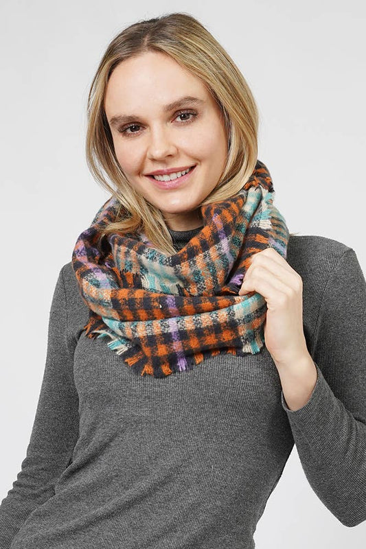 Plaid Pattern Infinity Scarf