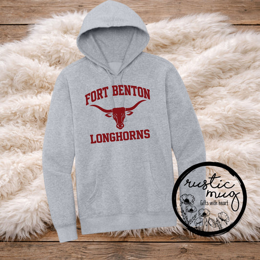 Old School Longhorn Gray Hoodie