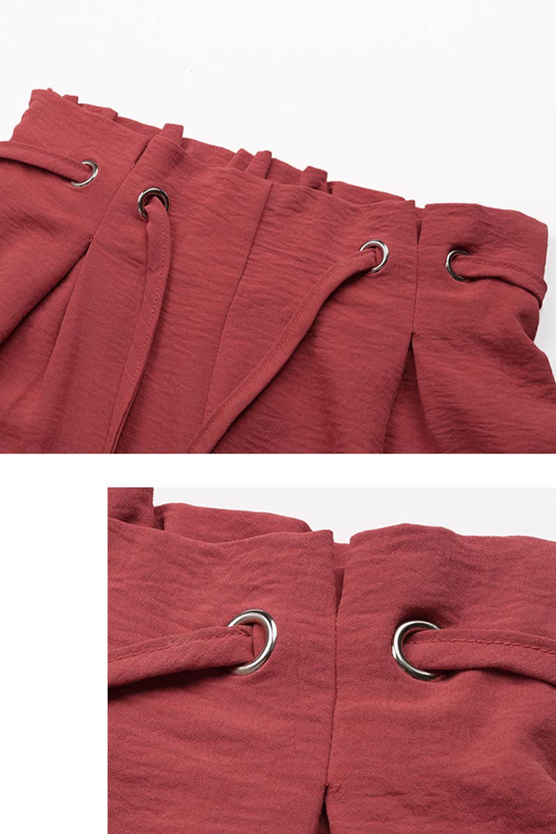 High Waisted Lace Up Shorts