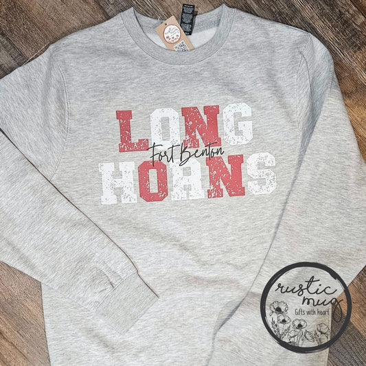 Longhorns Split Distressed Sweatshirt
