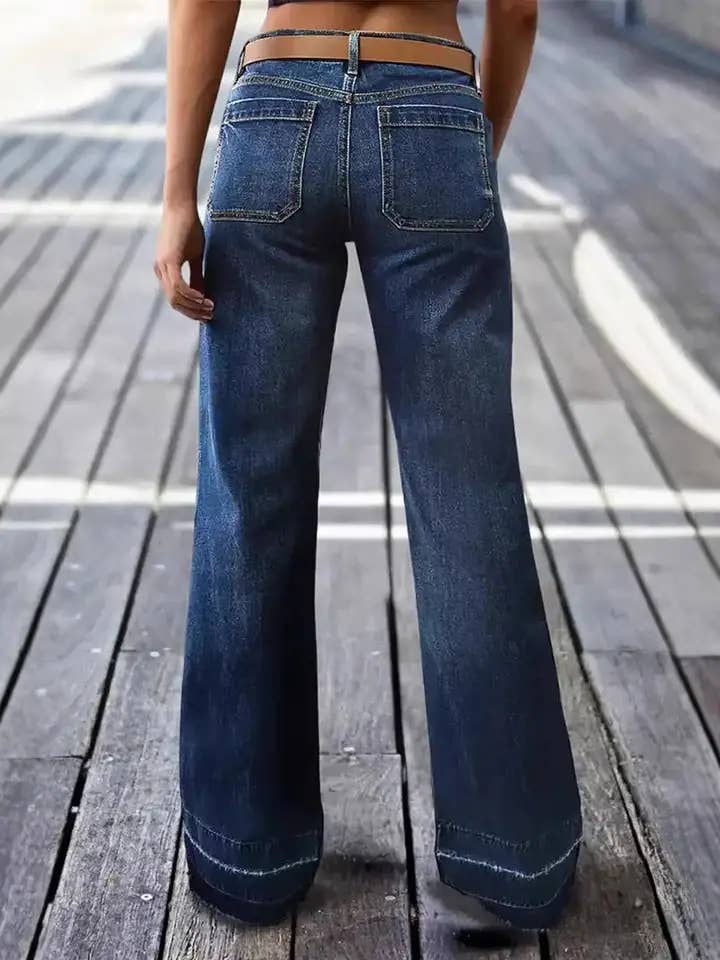 Vintage Wash Wide Leg Jeans