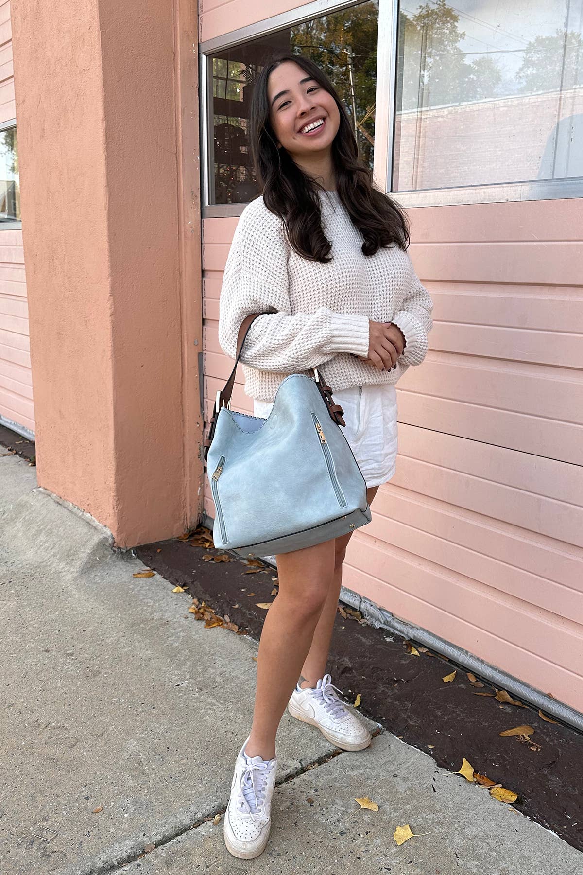 Alexa 2-in-1 Hobo Bag w/Dual Zip Compartments: Black