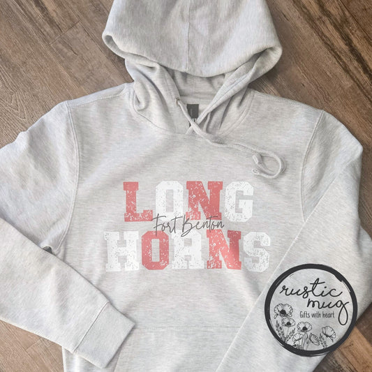 Longhorns Split Distressed Hoodie