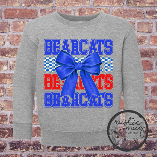 Toddler Bearcat Bow Sweatshirt