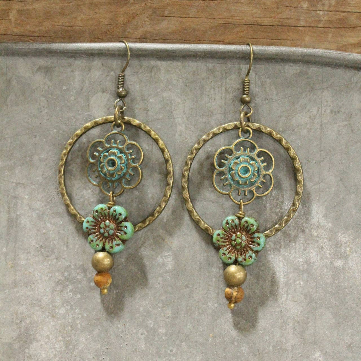 Green As Spring Dangle Drop Earrings