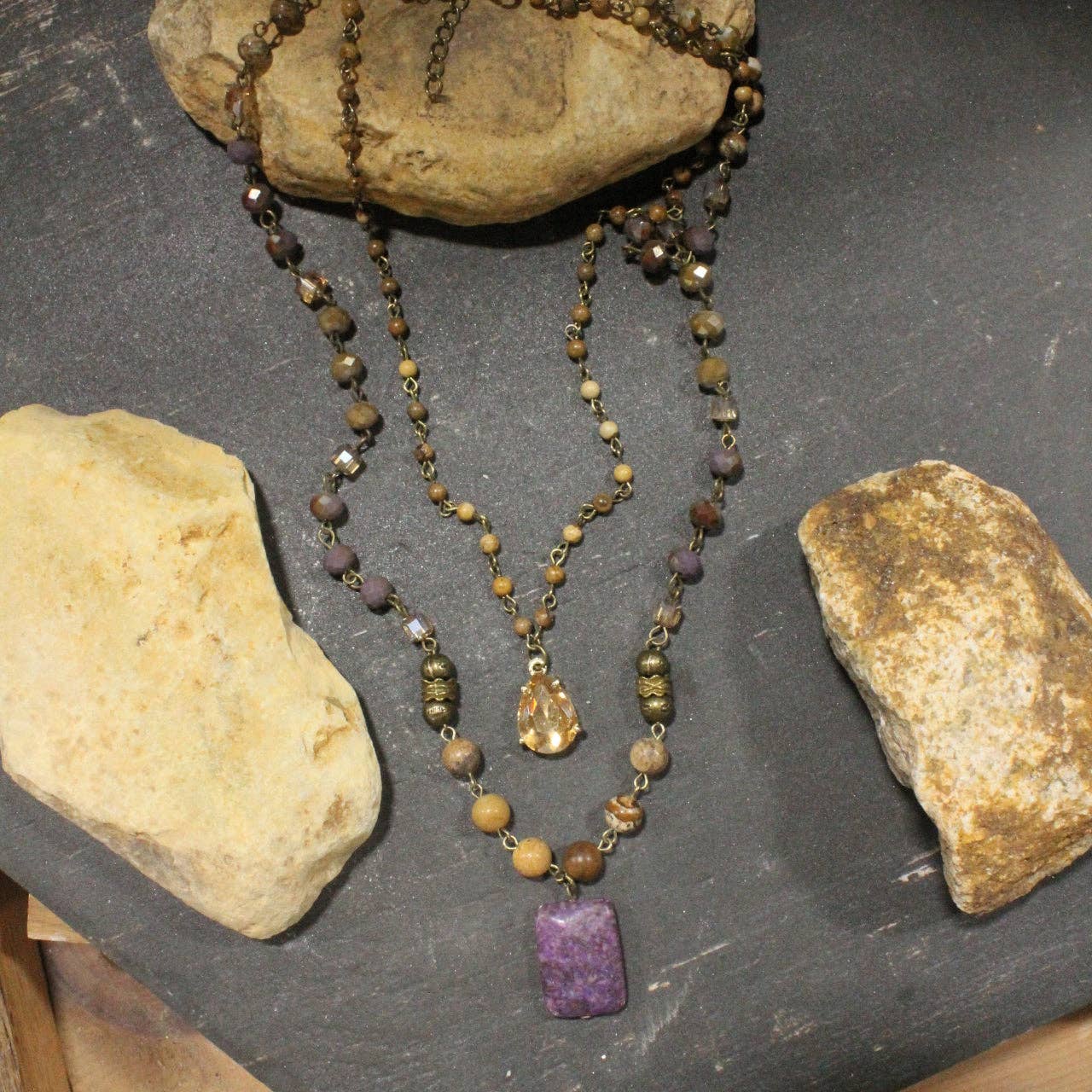 Passionate About Boho Plum Layered Necklace