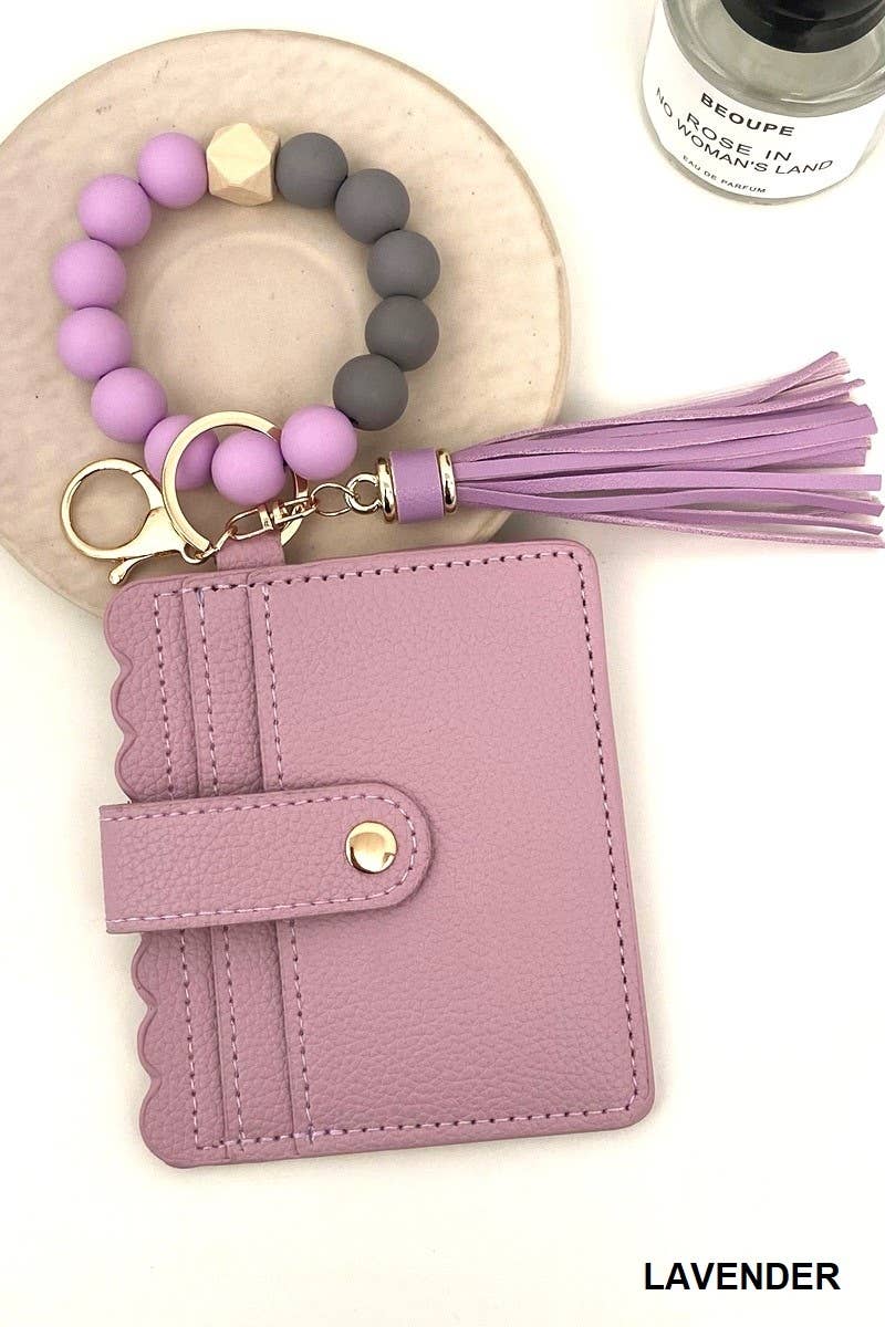 Beaded Bracelet Keychain Card Holder Wallet