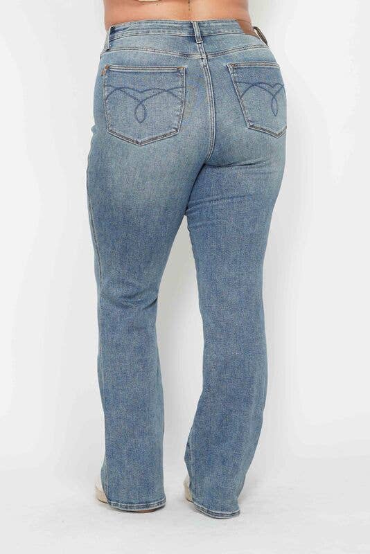 Med Wash Tummy Control High Waisted Bootcut by Judy Blue
