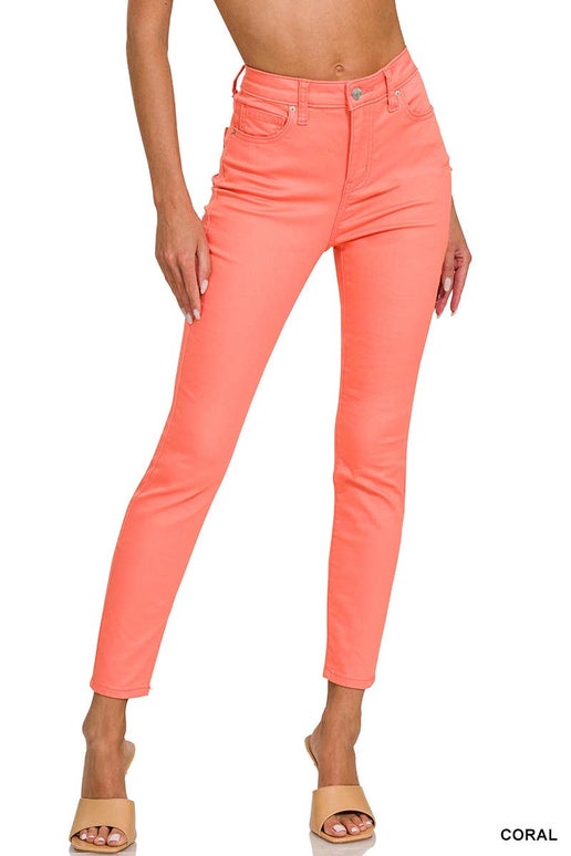 Colored High-rise Skinny Denim Pants