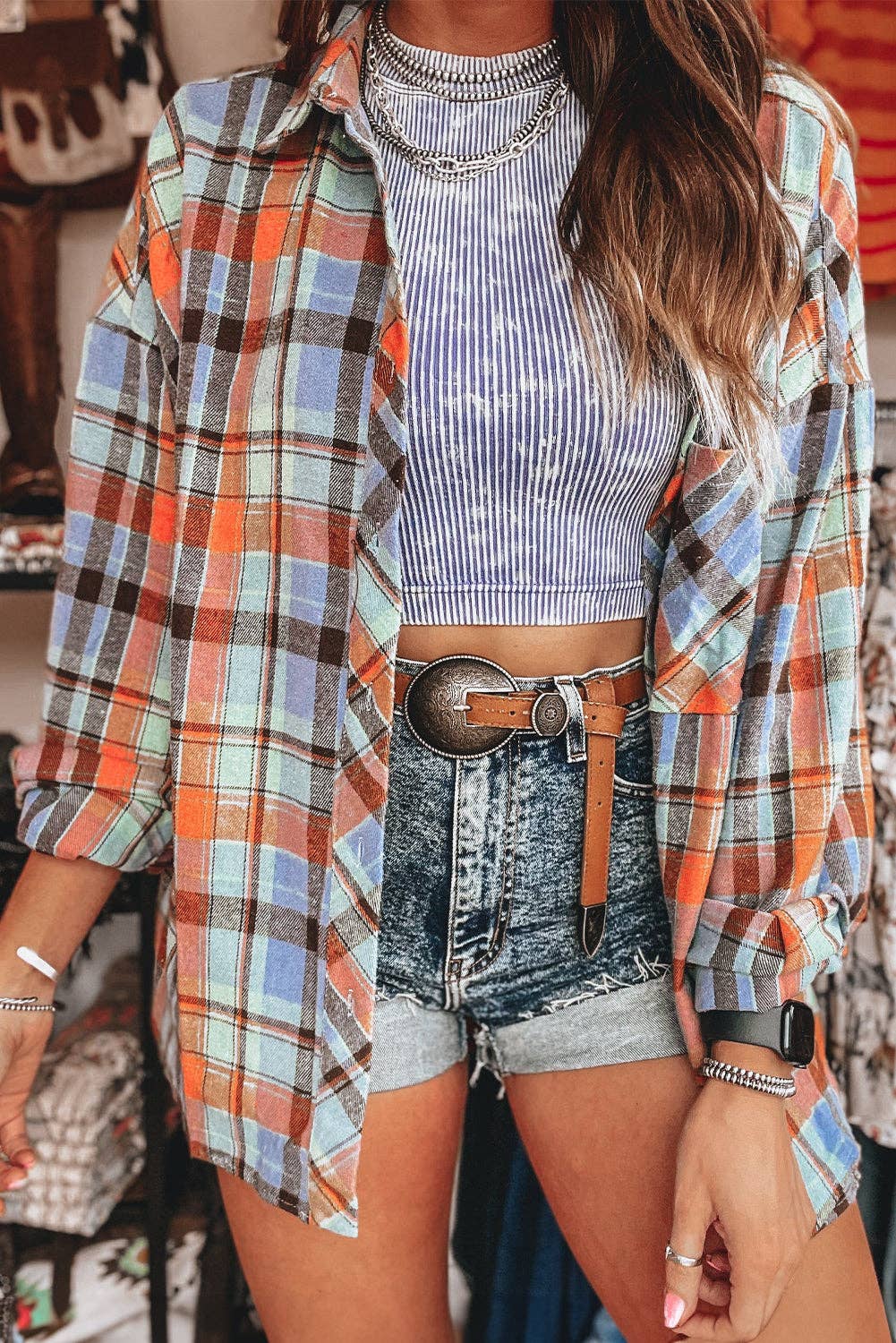 Plaid  Vintage Layering  Shirt